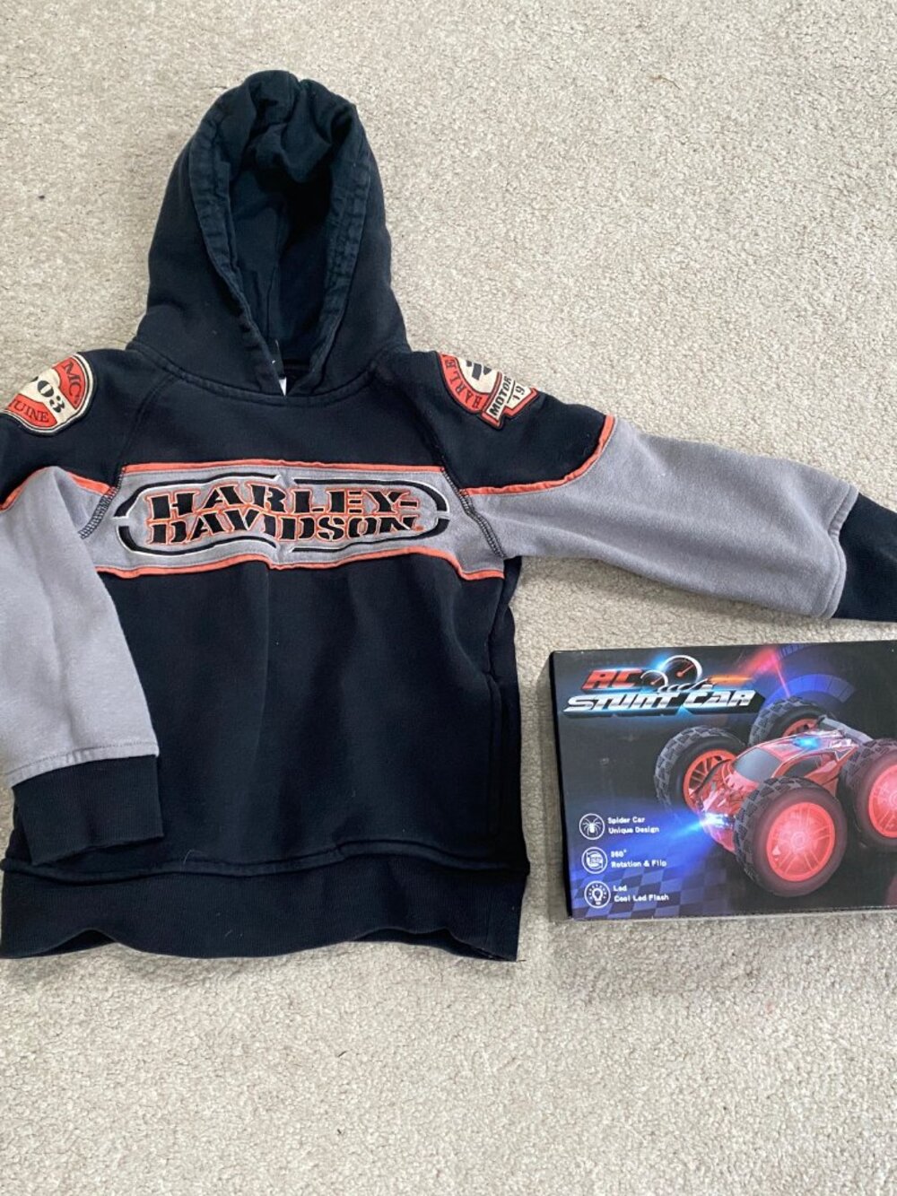 Harley Davidson Pull Over Logo Hooded  Sweatshirt Boys Size 4T Birthday